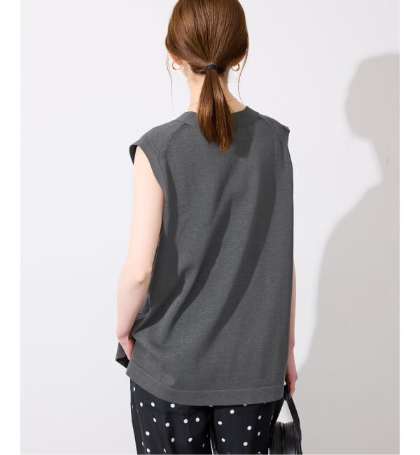 SLOBE IENA「《セットアップ対応可/予約》コットンポリ ニットジレ」|ベスト・ジレ|