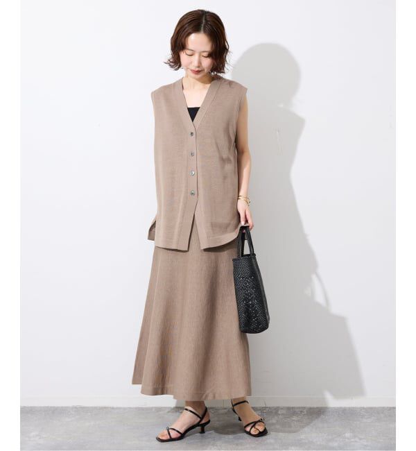 SLOBE IENA「《セットアップ対応可/予約》コットンポリ ニットジレ」|ベスト・ジレ|