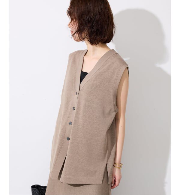 SLOBE IENA「《セットアップ対応可/予約》コットンポリ ニットジレ」|ベスト・ジレ|