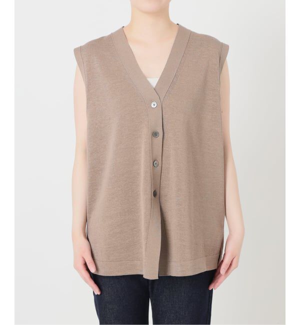 SLOBE IENA「《セットアップ対応可/予約》コットンポリ ニットジレ」|ベスト・ジレ|