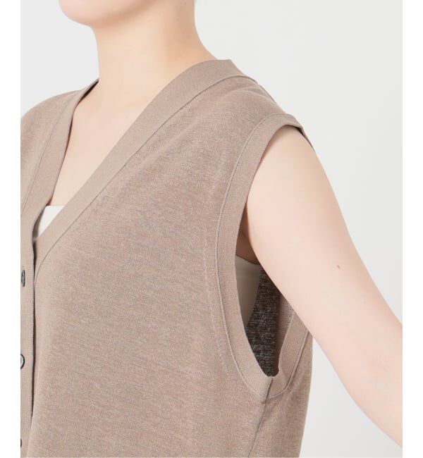 SLOBE IENA「《セットアップ対応可/予約》コットンポリ ニットジレ」|ベスト・ジレ|