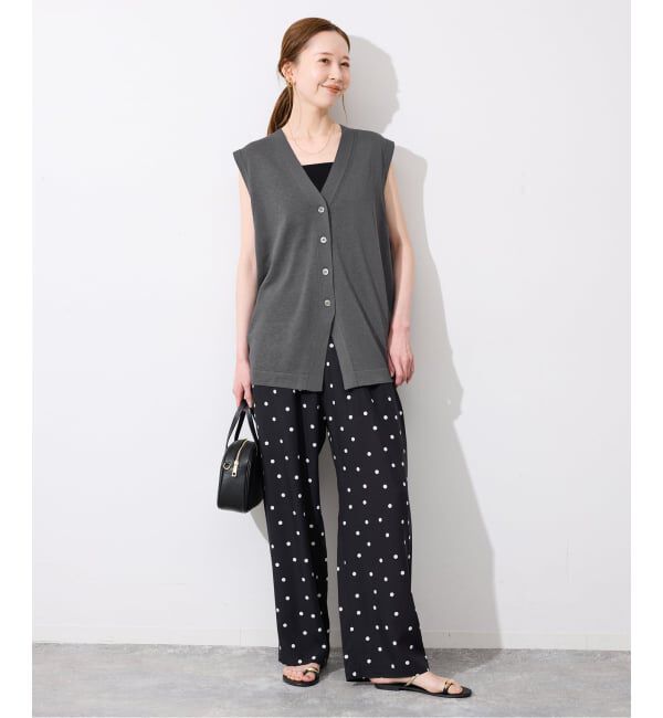 SLOBE IENA「《セットアップ対応可/予約》コットンポリ ニットジレ」|ベスト・ジレ|