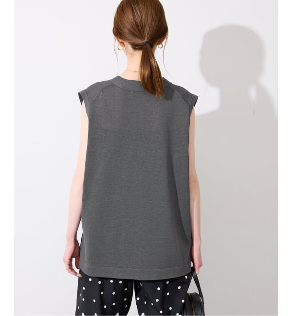SLOBE IENA「《セットアップ対応可/予約》コットンポリ ニットジレ」|ベスト・ジレ|