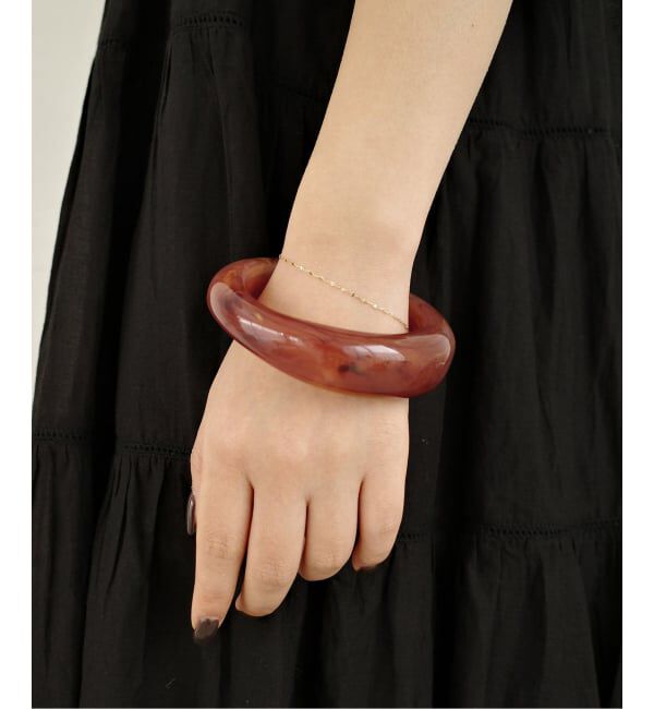 SLOBE IENA「《追加予約》mabel/マベル クリアバングル」|ブレスレット・バングル|キャメル