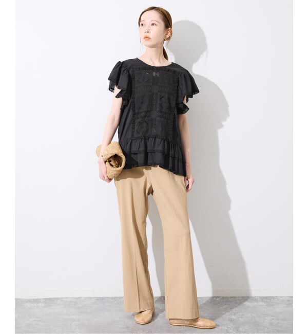 SLOBE IENA「《予約》crinkle crinkle crinkle SLOBE別注 front tapestry 2way blouse」|シャツ・ブラウス|