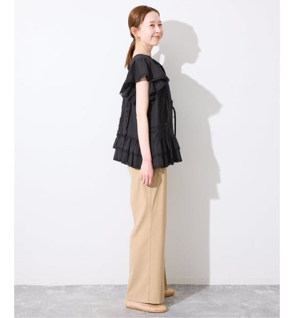 SLOBE IENA「《予約》crinkle crinkle crinkle SLOBE別注 front tapestry 2way blouse」|シャツ・ブラウス|