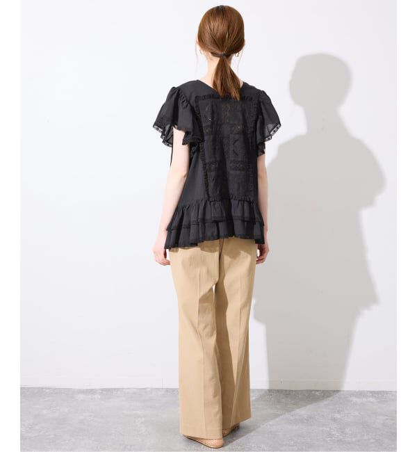 SLOBE IENA「《予約》crinkle crinkle crinkle SLOBE別注 front tapestry 2way blouse」|シャツ・ブラウス|