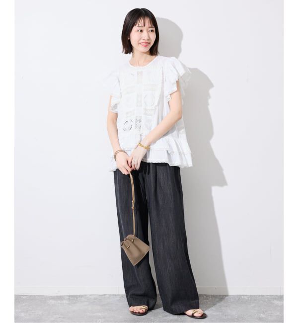 SLOBE IENA「《予約》crinkle crinkle crinkle SLOBE別注 front tapestry 2way blouse」|シャツ・ブラウス|