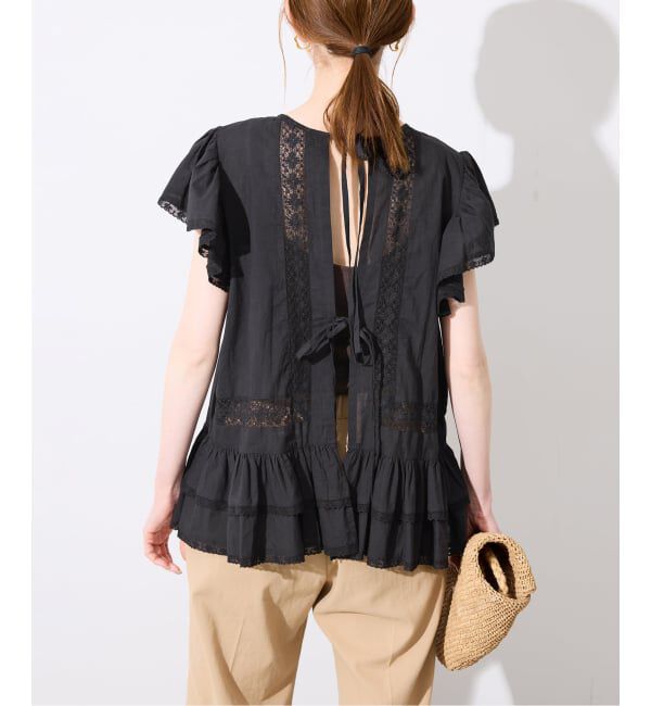 SLOBE IENA「《予約》crinkle crinkle crinkle SLOBE別注 front tapestry 2way blouse」|シャツ・ブラウス|