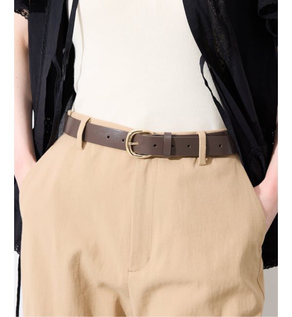 SLOBE IENA「《予約》SLOBE ラウンドバックル太ベルト」|ベルト|ブラウン