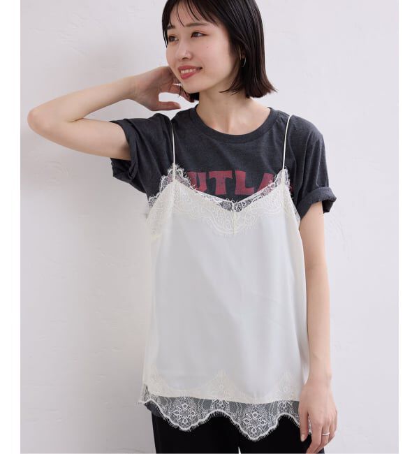 SLOBE IENA「《追加3予約》サテンレースキャミソール」|キャミソール|