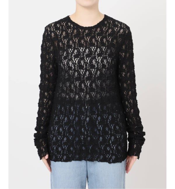 IENA「《WEB限定/追加5予約》Flowerストレッチレースプルオーバー」|Tシャツ・カットソー|