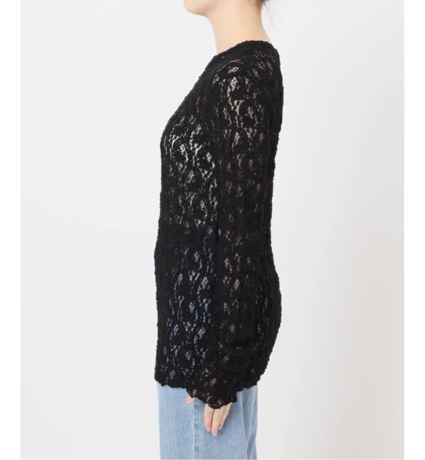 IENA「《WEB限定/追加5予約》Flowerストレッチレースプルオーバー」|Tシャツ・カットソー|