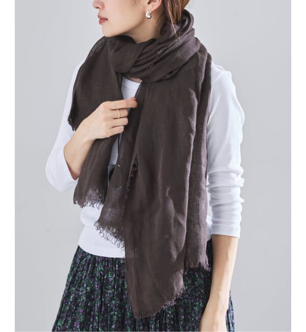 IENA「《予約》NIMNIMDUAI/ニムニムデュアイ PLAIN GAUZE STOLE ストール」|ストール|ブラウン