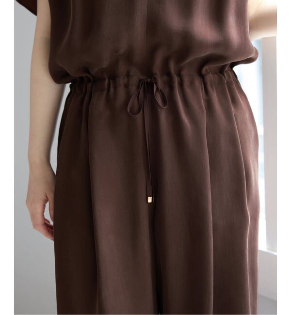 IENA「《予約》ウォッシャブル キュプラオーバーフレンチオールインワン」|オールインワン|