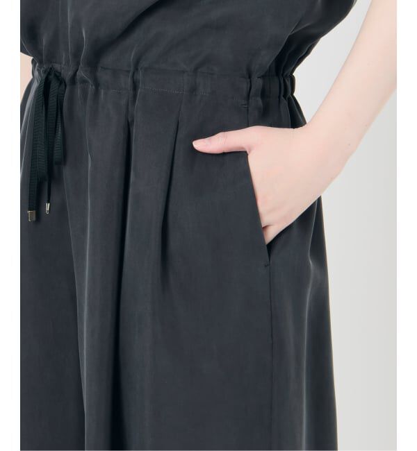 IENA「《予約》ウォッシャブル キュプラオーバーフレンチオールインワン」|オールインワン|