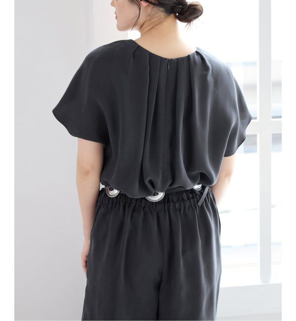 IENA「《予約》ウォッシャブル キュプラオーバーフレンチオールインワン」|オールインワン|