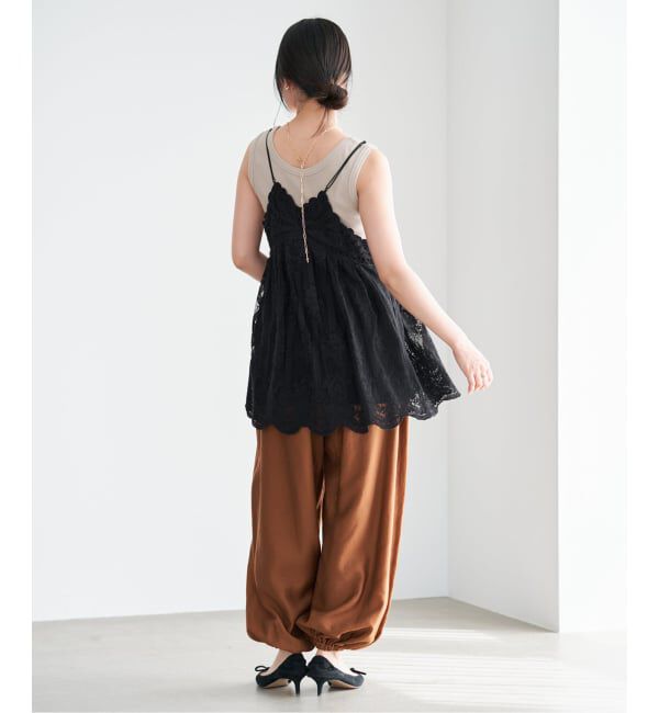 IENA「《WEB限定/追加3予約》アンティークチュールバテンキャミ」|キャミソール|
