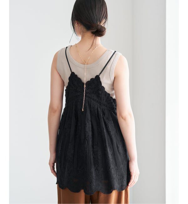 IENA「《WEB限定/追加3予約》アンティークチュールバテンキャミ」|キャミソール|
