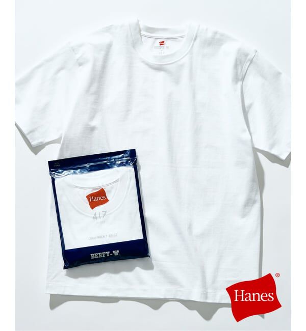 417 EDIFICE「【Hanes &times; 417 EDIFICE】別注 BEEFY CREW NECK T-SHIRT（MODERN FIT）」|Tシャツ・カットソー|ホワイト
