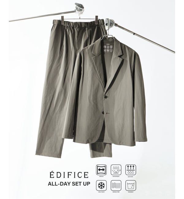 EDIFICE「《予約》【EDIFICE ALL-DAY SETUPシリーズ】2点セット ジャケット&パンツ《WEB限定》」|スーツ|カーキ