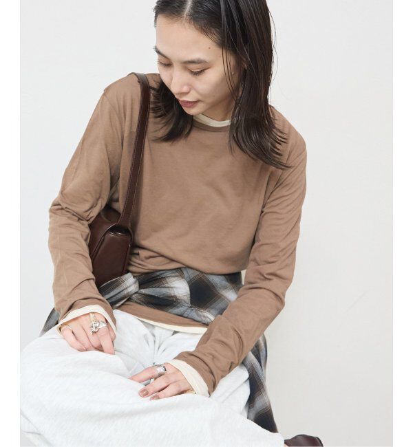 JOURNAL STANDARD「《追加》クルーネックシアーロングTシャツ」|Tシャツ・カットソー|ブラウン C