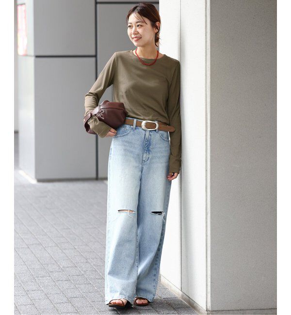 JOURNAL STANDARD relume「《追加5》ソフトテレコクルーネックロングTEE」|Tシャツ・カットソー|