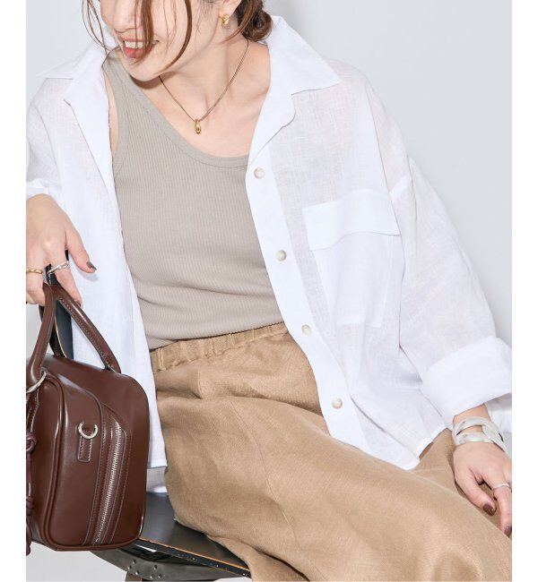 JOURNAL STANDARD「リネンレギュラーロールアップシャツ」|シャツ・ブラウス|ホワイト