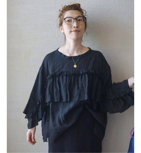 journal standard luxe「フレンチリネンキャンバス フリルプルブラウス」|シャツ・ブラウス|