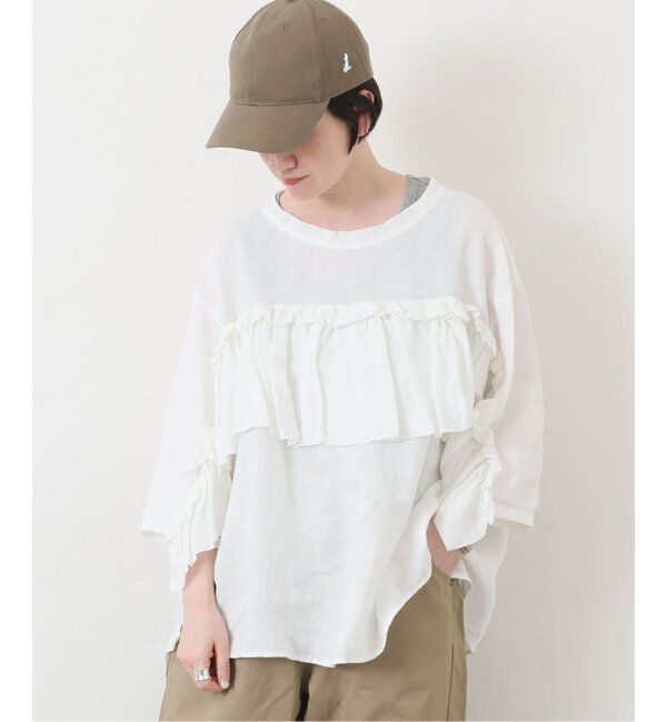 journal standard luxe「フレンチリネンキャンバス フリルプルブラウス」|シャツ・ブラウス|