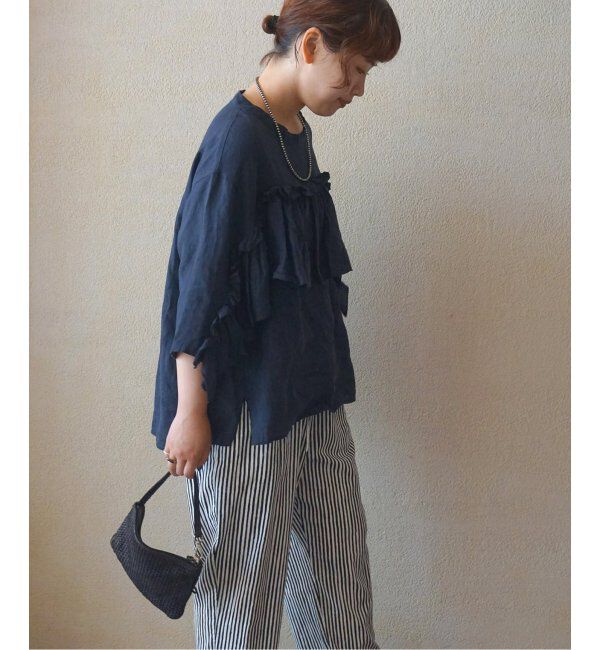journal standard luxe「フレンチリネンキャンバス フリルプルブラウス」|シャツ・ブラウス|