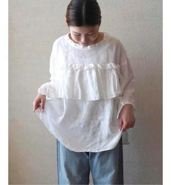 journal standard luxe「フレンチリネンキャンバス フリルプルブラウス」|シャツ・ブラウス|