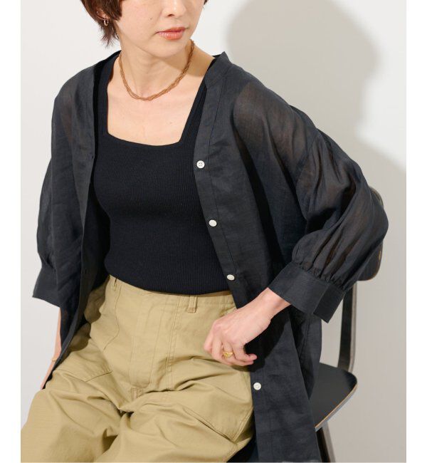 JOURNAL STANDARD relume「《追加3》Vis/Polyスクエアネックリブタンクトップ」|タンクトップ|ブラック