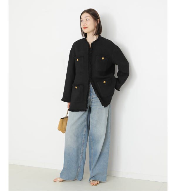 journal standard L'essage「GIOLICAツイードBIGジャケット」|ノーカラージャケット|