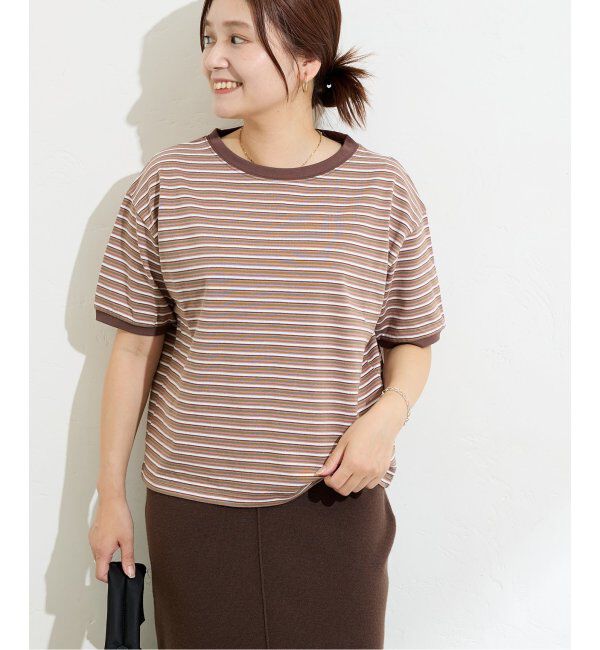 JOURNAL STANDARD「【STAR＆STRIPE】マルチボーダーリンガーT」|Tシャツ・カットソー|ピンク