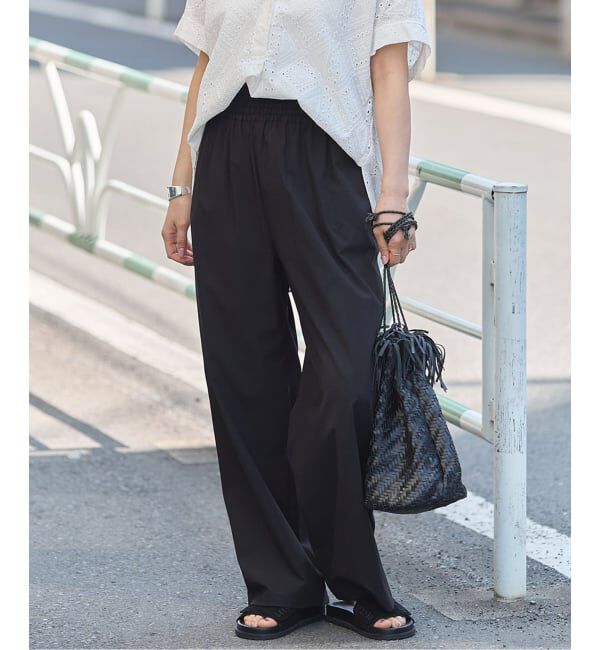 JOURNAL STANDARD「《追加6》【撥水/接触冷感/洗える/UVカット】リネンナイロンストレッチワイドパンツ」|その他|ブラック