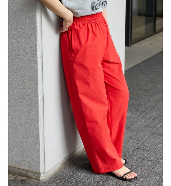 JOURNAL STANDARD「《追加6》【撥水/接触冷感/洗える/UVカット】リネンナイロンストレッチワイドパンツ」|その他|レッド