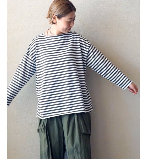 journal standard luxe「コットンボーダー ボートネックプルオーバー」|Tシャツ・カットソー|