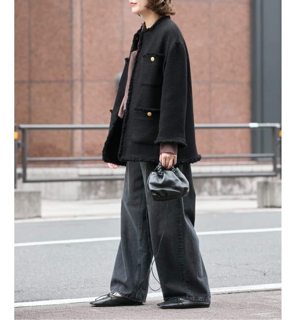 journal standard L'essage「《追加2》GIOLICAツイードBIGジャケット」|ノーカラージャケット|