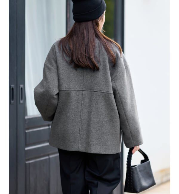 JOURNAL STANDARD「《追加4》スーパー140ビーバーノーカラーショートコート」|ノーカラーコート|