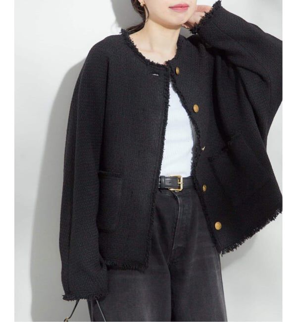 journal standard L'essage「《追加4》【SP】GIOLICATWEED ドルマンジャケット」|ノーカラージャケット|