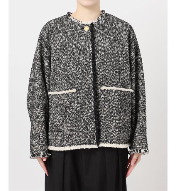 journal standard L'essage「《追加4》【SP】GIOLICATWEED ドルマンジャケット」|ノーカラージャケット|