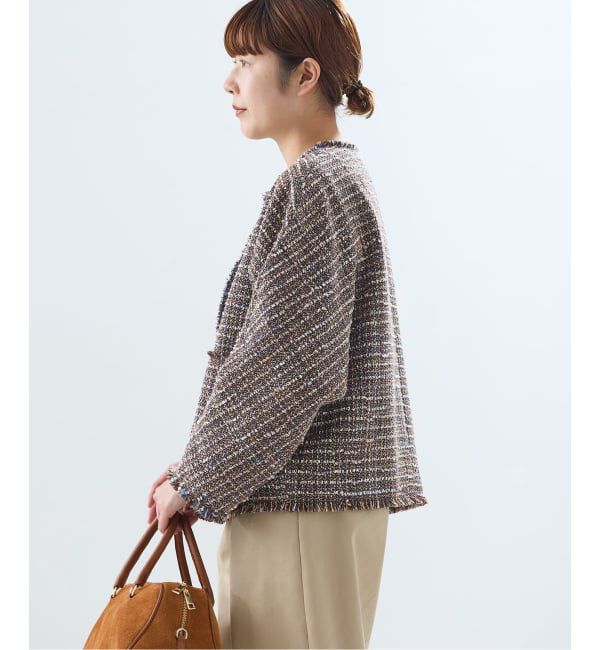 journal standard L'essage「《追加5》【金子綾さん着用】GIOLICATWEED ドルマンジャケット」|ノーカラージャケット|