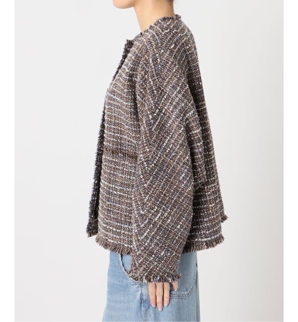 journal standard L'essage「《追加5》【金子綾さん着用】GIOLICATWEED ドルマンジャケット」|ノーカラージャケット|