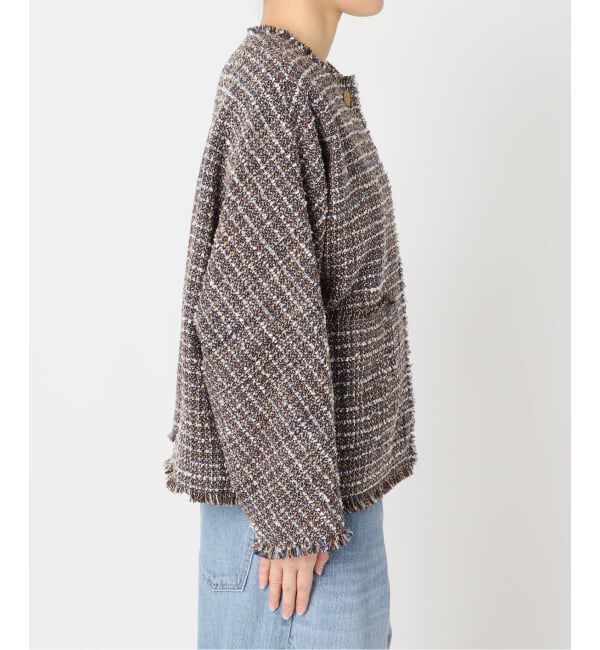 journal standard L'essage「《追加5》【金子綾さん着用】GIOLICATWEED ドルマンジャケット」|ノーカラージャケット|