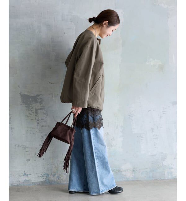 JOURNAL STANDARD「グログランノーカラーコクーンコート」|ノーカラーコート|