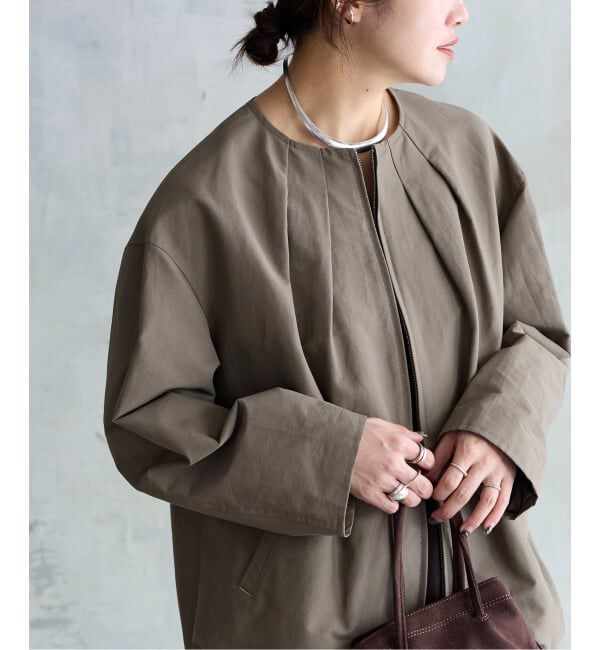 JOURNAL STANDARD「グログランノーカラーコクーンコート」|ノーカラーコート|