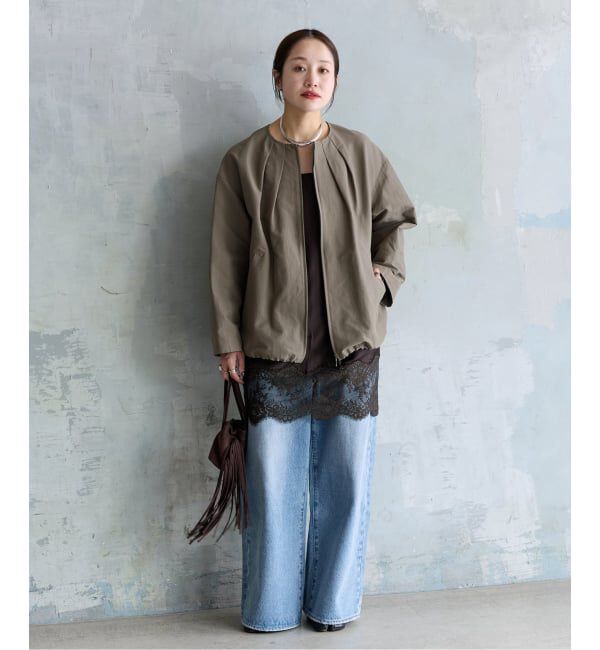 JOURNAL STANDARD「グログランノーカラーコクーンコート」|ノーカラーコート|