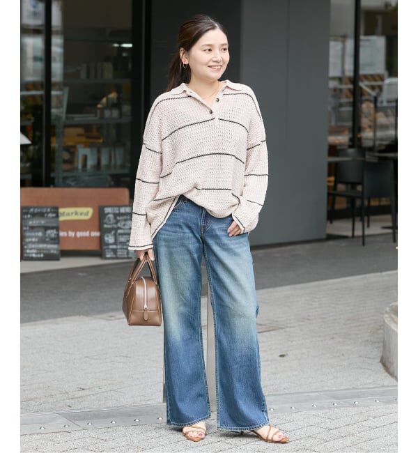 JOURNAL STANDARD「ペーパーヤーンMIXポロカラープルオーバー」|ニット・セーター|