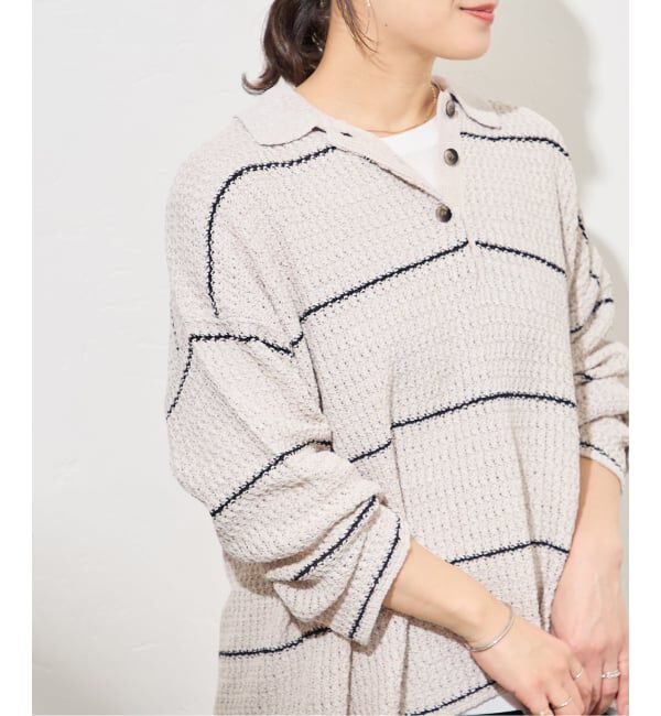 JOURNAL STANDARD「ペーパーヤーンMIXポロカラープルオーバー」|ニット・セーター|